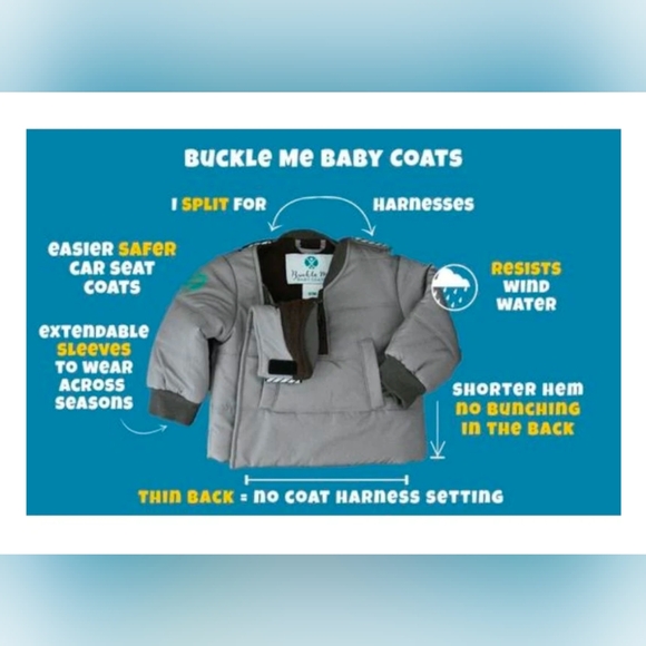 Buckle Me Baby Carseat Jacket 6-9 month - Blue NEW - Picture 4 of 5
